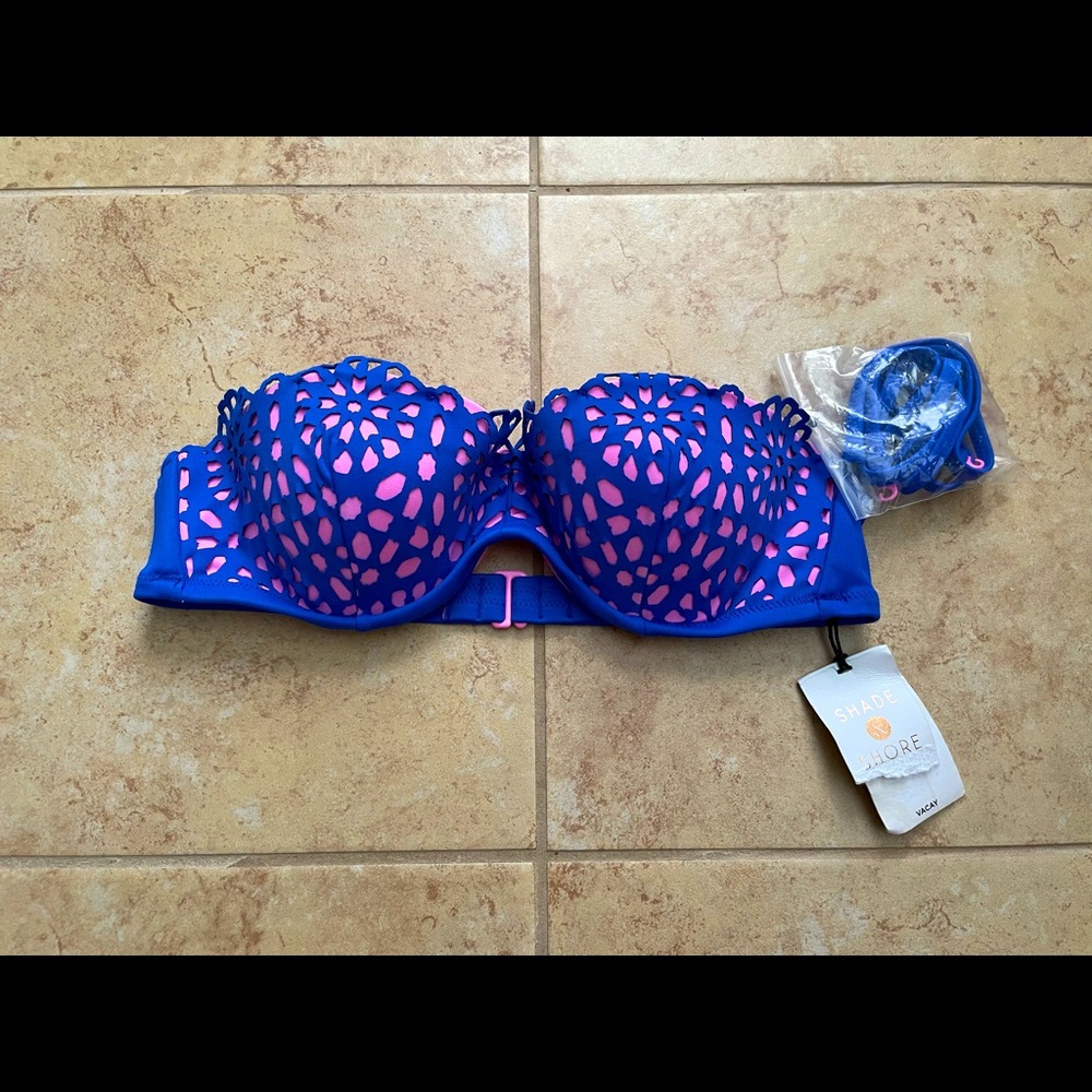 Shade & Shore Light Lift Bandeau Bikini Top 34A New
